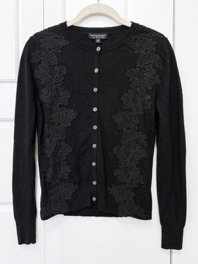 Banana Republic 100% Merino Wool Floral Embroidered Cardigan